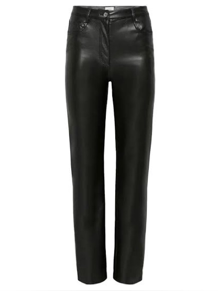Aritzia Black Faux Leather Straight Leg Pants